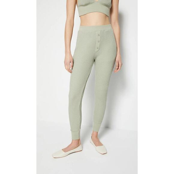 Jonathan Simkhai Waffle Knit Jogger Pants in Willow XS NWT